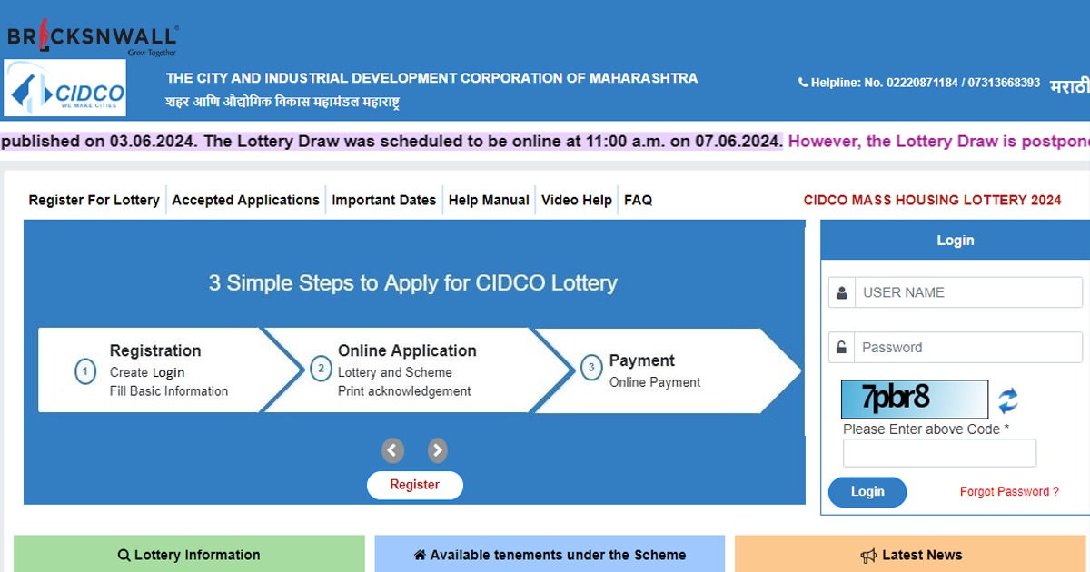 CIDCO Lottery Scheme 2024 | Latest Update