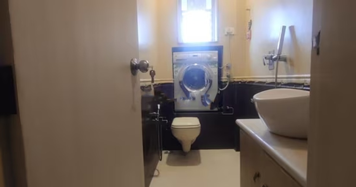 A Pali Hill flat with a washing machine above the toilet elicits hilarity online